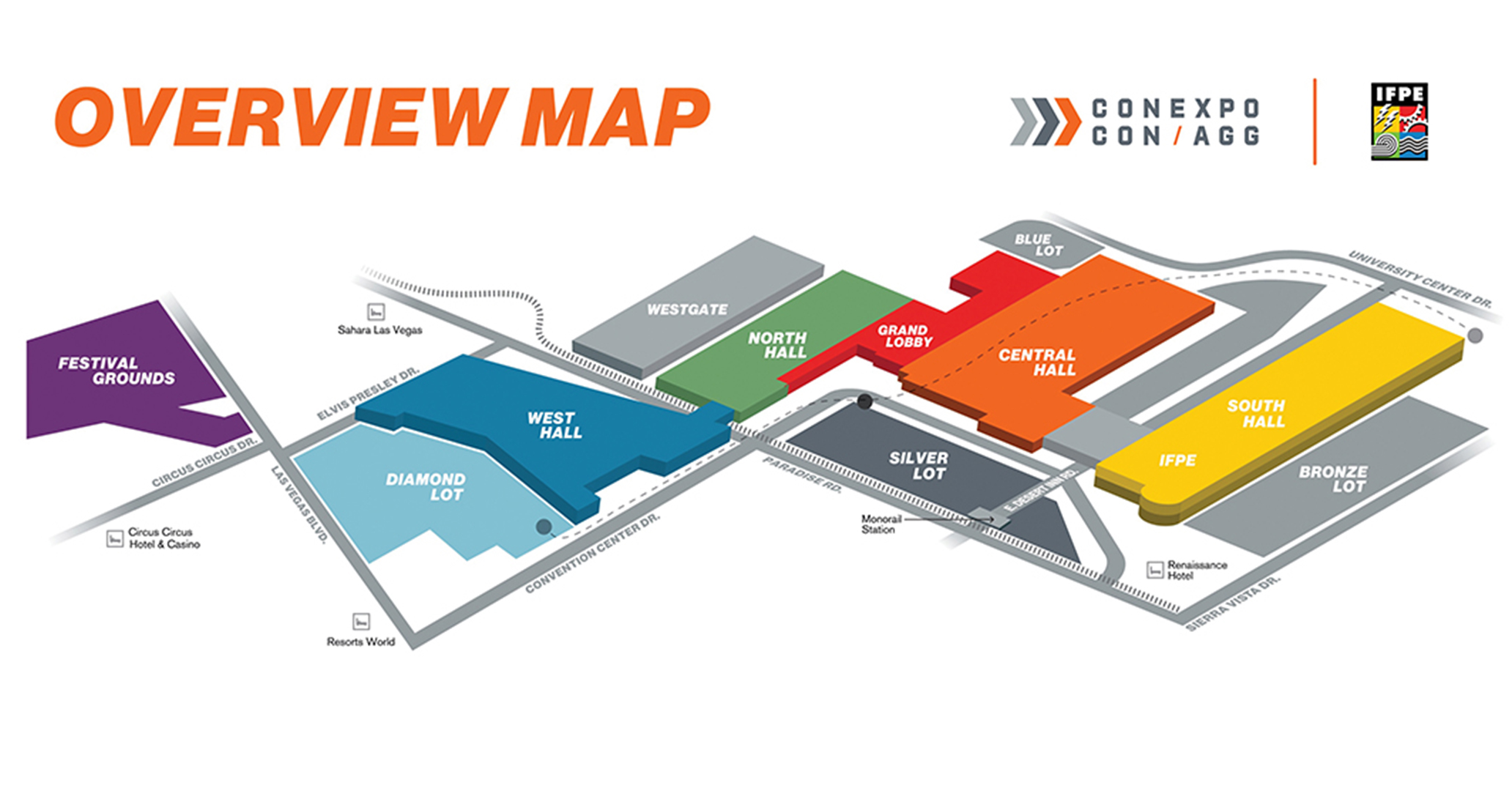 CONEXPO CON/AGG Overview map for 2023