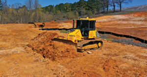 A Red Clay Enterprises operator grades with a Komatsu D51PXi-24 intelligent Machine Control dozer.