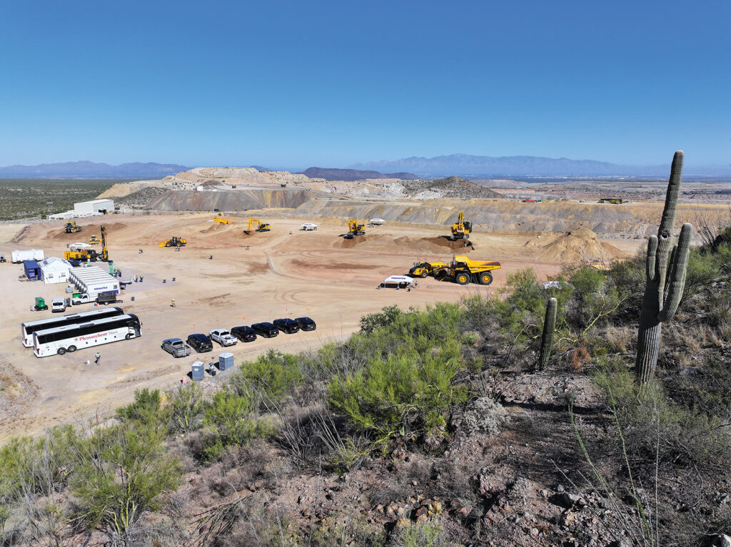 A landscape view of the machines at Quarry Days at Komatsu’s Arizona Proving Grounds,